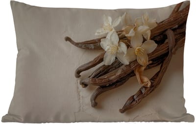 Buitenkussens - Tuin - Vanille - Bloemen - Beige - 50x30 cm