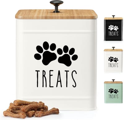 Houd je hondenvoer vers met een luchtdichte traktatendoos, ideaal voor hondenkoekjes en snacks, perfect voor op het aanrecht en opslag van huisdiertraktaties
