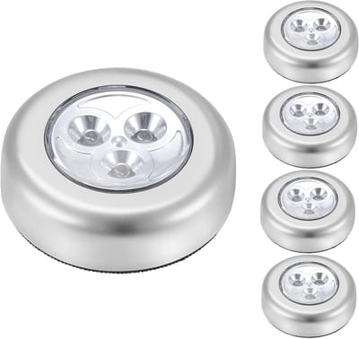LED-aanraaklamp - Werkt op batterijen - Langdurige aanraaklamp - Zelfklevend ontwerp - Ideaal voor kasten, voorraadkasten, vitrines of bijkeukens - 5 stuks - Zilver