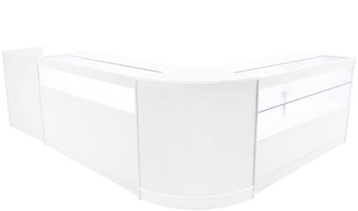 Gravity led winkel toonbank set - wit - 150/150/60/60 cm - 4-delig