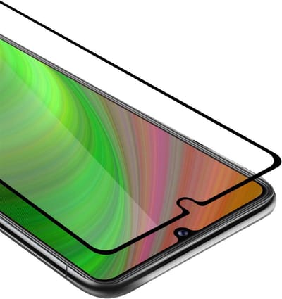 Cadorabo Screenprotector geschikt voor Samsung Galaxy A42 4G Volledig scherm pantserfolie Beschermfolie in TRANSPARANT met ZWART - Gehard (Tempered) display beschermglas in 9H hardheid met 3D Touch