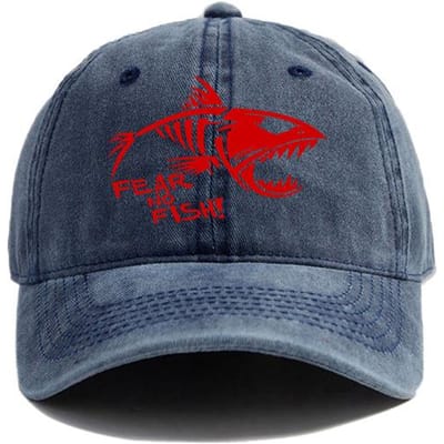 Vrees Geen Vis Baseballpet Verweerde Pet Visser Vis Liefhebber Mannen Retro Outdoor Zomer Verstelbare Pet Vader Cadeau Mz-535 blue