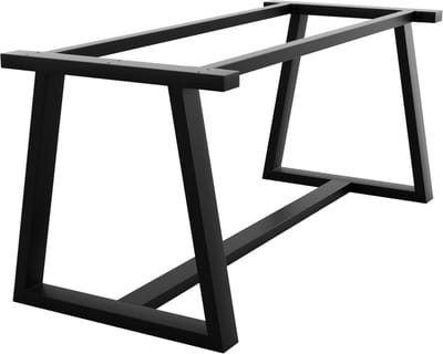 MetaloPro Tafelonderstel Detroit – Zwart Stalen Frame met Trapeziumvorm – Minimalistisch en Industrieel Ontwerp voor Eet- en Werktafels in Moderne Interieurs 180x70x72