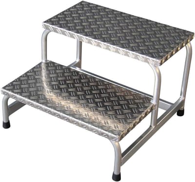 Montagetrap - Stucadoor trap - Veilig klussen - Antislip treden - 2 treden - Aluminium