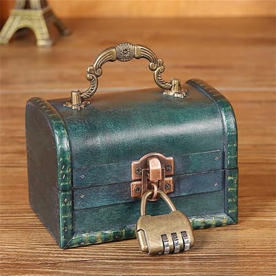 Houten schatkist - Decoratieve kist - Sieraden opslag - Handgemaakt Europees design - 11x8x8cm - Bruin