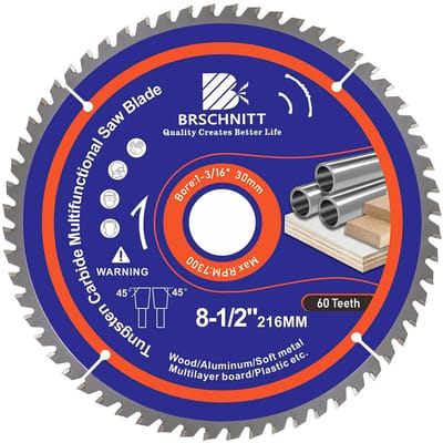 Thijox - 60T Cirkelzaagblad 165 x 20/16 mm, Multi-Zaagblad voor Hout, Metaal en Aluminium, Compatibel met Invalzaag en Cirkelzaag