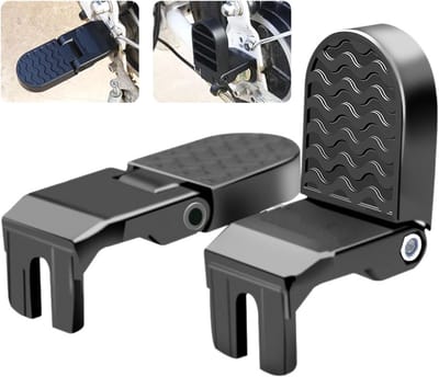 Fiets achterpedalen - Passagierssteunen - Comfortabel reizen - Inklapbaar antislip ontwerp - 10 mm aansluiting - Zwart
