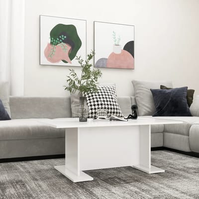 vidaXL - Salontafel - 103,5x60x40 - cm - bewerkt - hout - wit