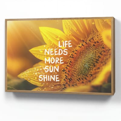 Wandlamp 90x60 cm - Oplaadbaar - Zonnebloem - Close up - Geel - Quote - Wandlampen binnen woonkamer - Slaapkamer lamp - Decoratieve nachtlamp - Vloerlamp draadloos