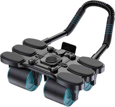 Buikspierwiel - Core trainer - Spieropbouw thuis - Automatische rebound - 32 x 17 x 22 cm - Zwart
