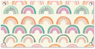 Tuinposter 60x30 cm - Tuindecoratie Regenboog - Pastel - Patroon - Poster voor in de tuin - Buiten decoratie - Schutting tuinschilderij - Tuindoek muurdecoratie - Wanddecoratie balkondoek