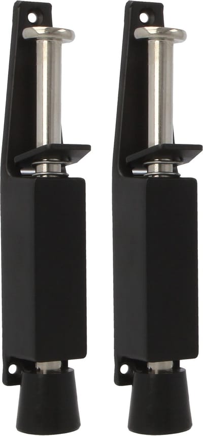 AMIG deurvastzetter / deurvergrendeling - 2x - 165 x 30mm - 45mm slag - voetbediening - zwart