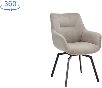 Draaistoel Modesta ribfluweel - beige