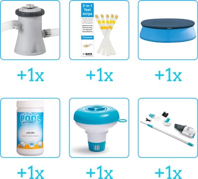 Zwembad Accessoirepakket voor Intex Easy Set Zwembad - 244x61 cm - Rond - Opblaasbaar - Intex - 28106NP - 6-delig