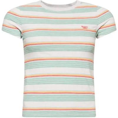Superdry - Kort Vintage T-shirt met strepen - Dames - T-shirts