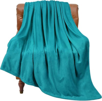 Luxe Fleece Dekentje Twin Size Blauwe Slaapkamer & Sofa Plaid 150x200 cm Super Zacht en Warm