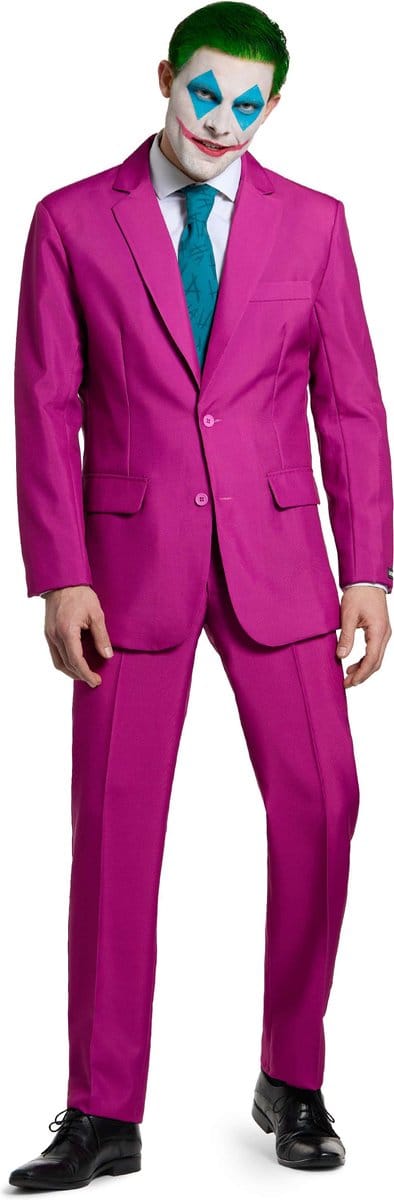 Suitmeister Ruby Red Joker pak - Heren kostuum - Carnavalskleding - Joker - Inclusief Pantalon, Blazer en Stropdas - Rood - Maat S