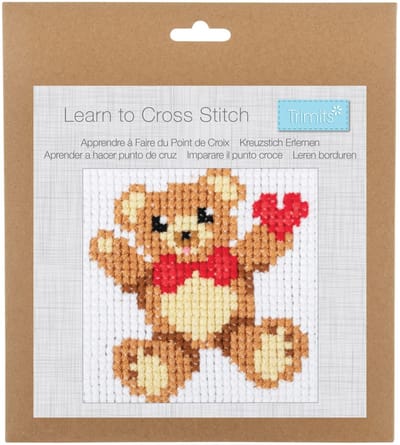 Borduurpakket Kruissteekpakket voor Beginners Telpatroon: TeddyBeer