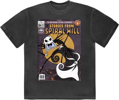Disney The Nightmare Before Christmas - Spiral Hill Jack Heren T-shirt - S - Zwart
