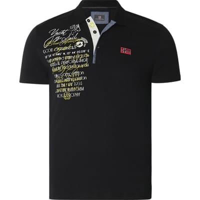 Jan Vanderstorm herren Poloshirt - 52/54 - zwart - Plus Size
