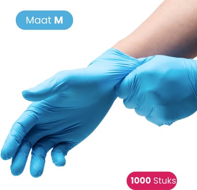 Nitril Handschoenen Poedervrij Maat M – Medische Wegwerphandschoenen – 1000 Stuks