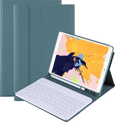 Hoes - Geschikt voor Apple iPad 8 (2020) - 10.2 inch - 8e Generatie - Toetsenbord Case - Keyboard Book Cover - Hoesje - Donkergroen