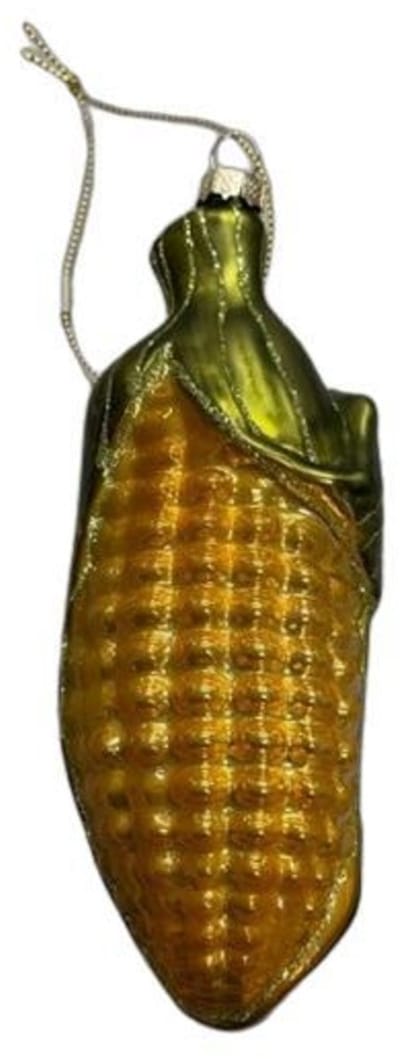 Kerstbal Mais ‘Corn on the Cob’ – Glas – 15 cm – Kurt S Adler – Handgemaakt Ornament