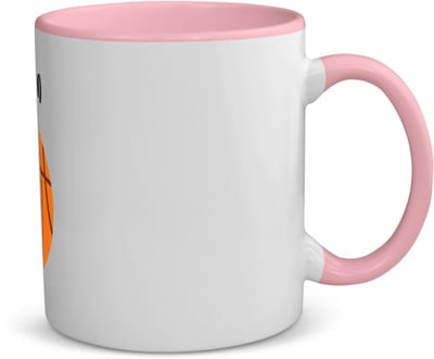 Akyol - basketbal met eigen naam koffiemok - theemok - roze - Basketbal - basketballer - sport - 350 ML inhoud