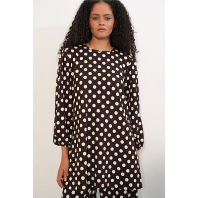Gelaagde Lange Mouwen Tuniek en Wijd Been Broek Set