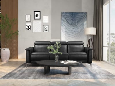 Lund-Sofa 3-zits - 2 Elec. Relax - Zwart PU