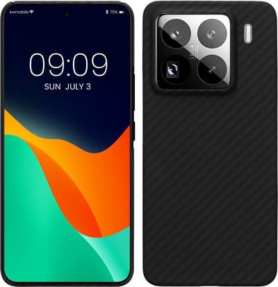 kalibri hoesje geschikt voor Xiaomi 15 Pro - aramidehoes voor smartphone - mat zwart