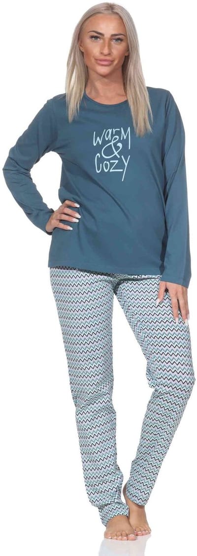 Normann dames pyjama met lange mouwen in een prachtige etnische look