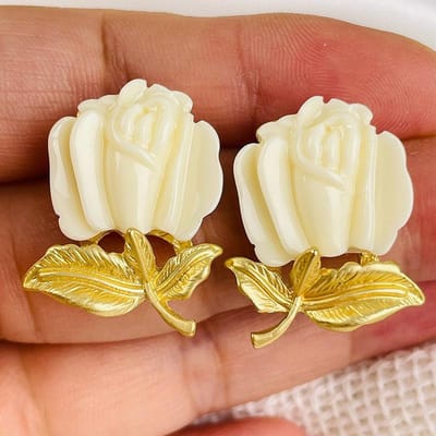 Barokke Dames Meisjes Klassieke Tulp Emaille Broches Oorbellen Mode Vintage Elegante Dame Bloemen Spelden Sieraden Accessoires Set brown