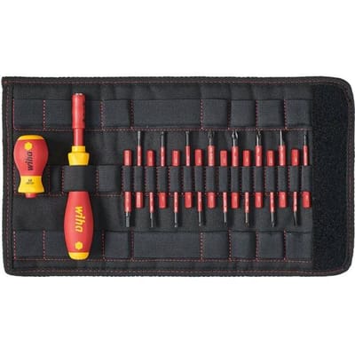 Wiha slimVario Schroevendraaierset VDE 19-delig Plat, Kruiskop Phillips, Pozidriv, Plus/minus, Torx, Zeskant