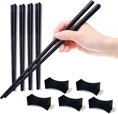 Set van 5 Herbruikbare Japanse Chopsticks met Antislip Design en Vaatwasserbestendige Eetgerei voor een Luxe Dinerervaring