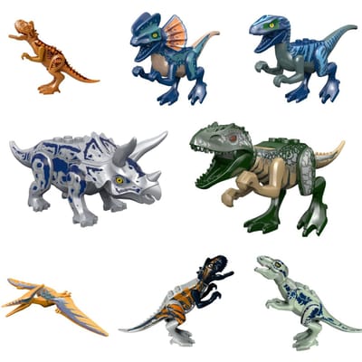 Ensemble de Briques de Construction Dinosaures Jurassiques, Modèle 3 World Park, T-Rex Blanc Dino Breakout, Mosasaure Vélociraptor Animal,