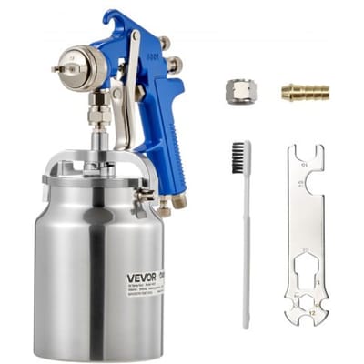 VEVOR Siphon verfspuitpistool, spuitpistool met hoge verneveling, 1000cc verfspuitset met 1,8 mm spuitmond, instelbare stroomsnelheid en luchtvolume voor het schilderen van auto's, meubels, muren en huizen