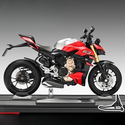 1:12 Du V4S Motorfiets Model Simulatie Legering Kinder Geluid en Licht Schuif Speelgoed Ornament