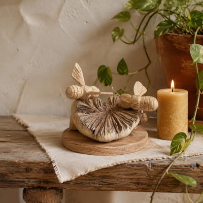 Handmade Parasite Wood Art Carving - Bees in The Works