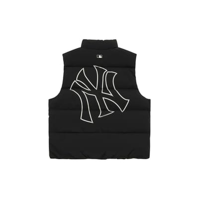 MLB New York Yankees Basic Serie Losse Pasvorm Effen Kleur Letterprint Groot Logo Donsjas Vest Unisex Vest Zwart 3ADVB0146-50BKS M black