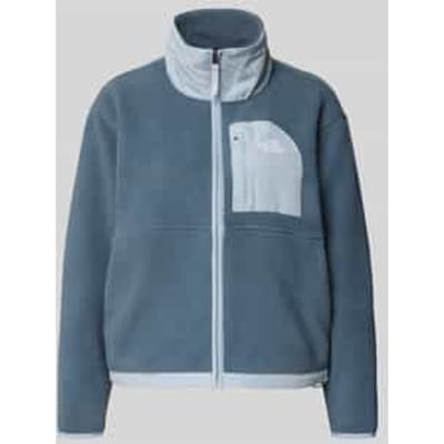 Fleecejack met opstaande kraag en labelstitching
