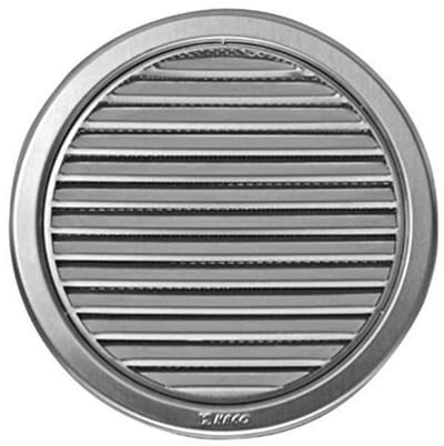 Roestvrijstalen Ventilatierooster Rond met Insectenbescherming - Ø 127 mm - Weerbestendige Afvoer- en Toevoeroplossing voor Binnen en Buiten