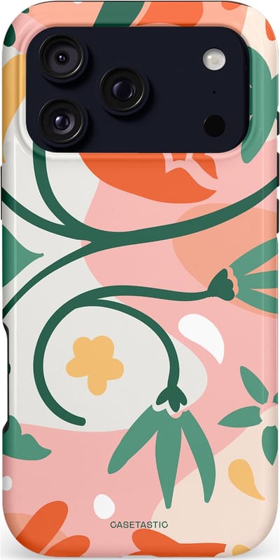 Casetastic hoesje geschikt voor Apple iPhone 17 Pro Max - MagSafe - Dubbellaagse bescherming - Bloesem Pastels - Fashion Case - Perzik Wit Crème Saliegroen