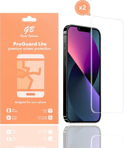 GB ProGuard Lite screenprotector - geschikt voor iPhone 13 - 13 Pro - 14 - 16e - 2 stuks - Ultradun Gehard Glas