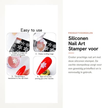 Dailygoods- Nail Art Stamper Siliconen - Transparant - DIY Nagelkunst - Stempel voor Patroonontwerpen - Zachte Stempelkop - Eenvoudig in Gebruik - Nagelstempel