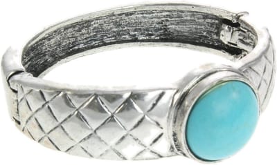 Behave - Bangle met sluiting en turquoise steen - boho accent