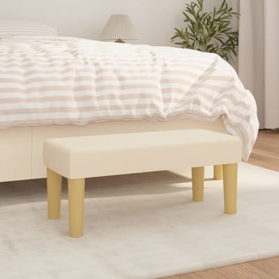 vidaXL - Bankje - 70x30x30 - cm - stof - crèmekleurig