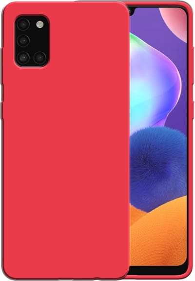 Smartphonica Siliconen hoesje voor Samsung Galaxy A31 case met zachte binnenkant - Rood geschikt voor Samsung Galaxy A31