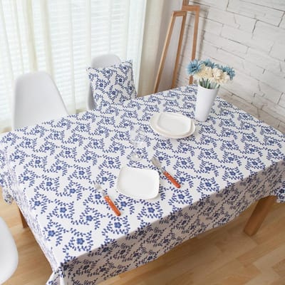 Nordic Klein Blauw Bloemenpatroon Tafelkleed Huis Koffie Hanger Theetafel Kleed Maaltijdkleed 60cm X 60cm gray