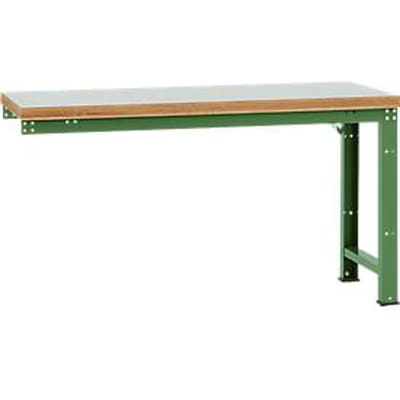 Manuflex aanbouw-werkbank Profi standaard, tafelblad kunststof, 1750 x 700 mm, resedagroen